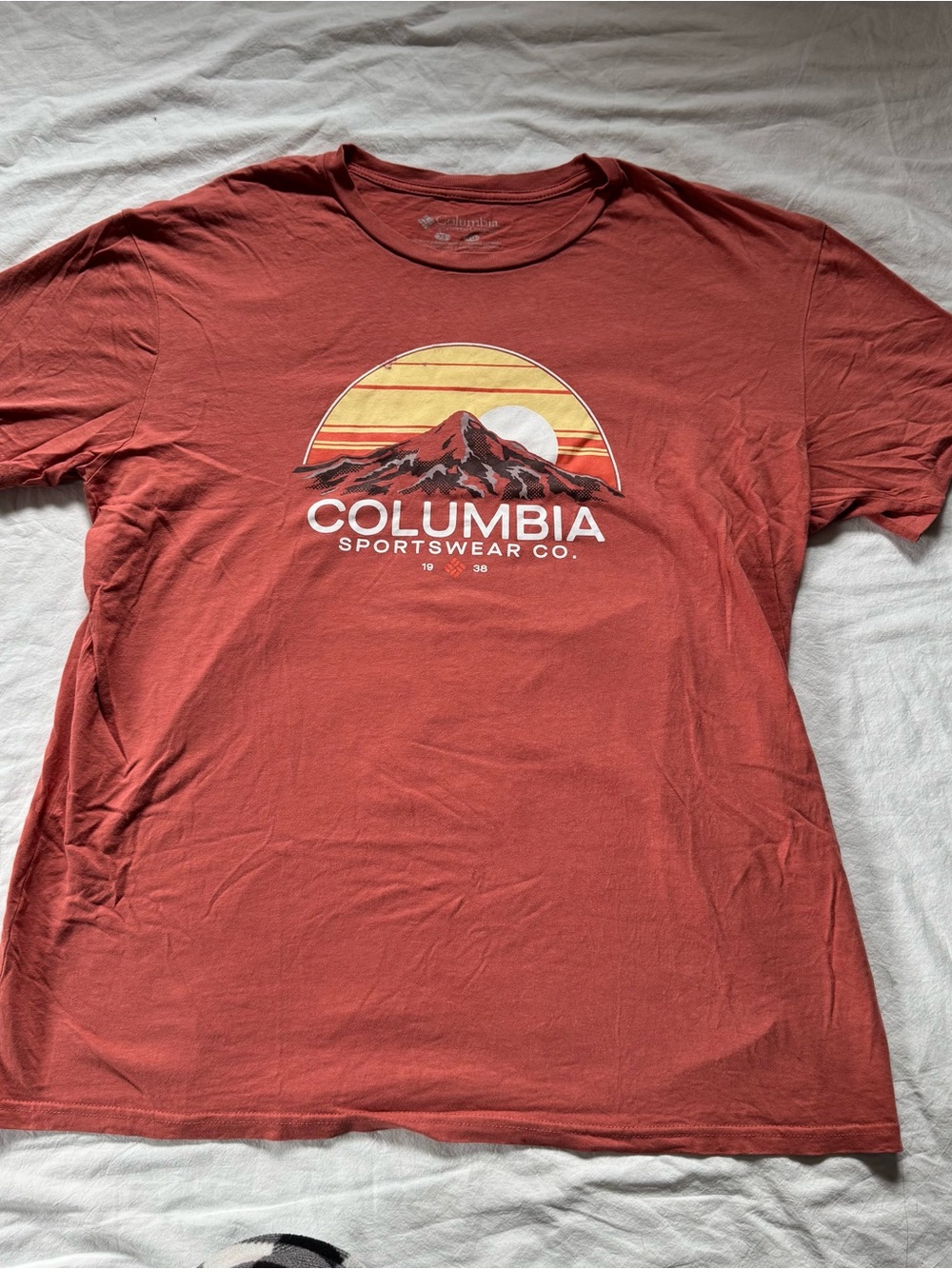 Columbia Men's Rust Red Sunset Graphic Short Sleeve Tee